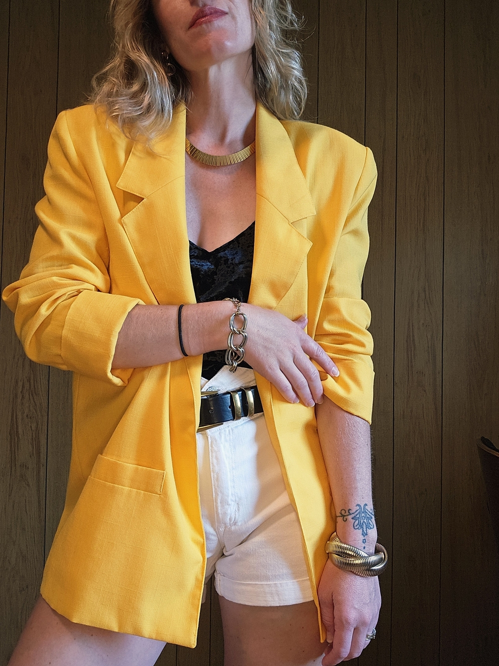 1980s Vintage Tanjay Yellow Blazer